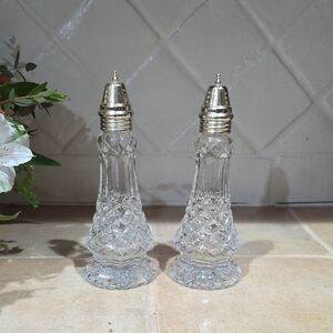 Crystal Elegant Silver and Clear Glass Salt and Pepper Shakers